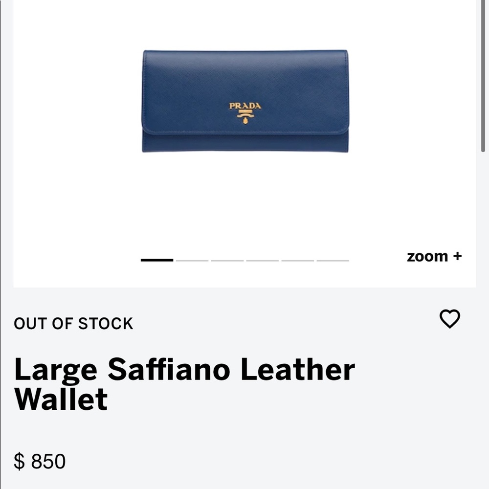 Sold Out Prada Large Saffiano Wallet in Bluette